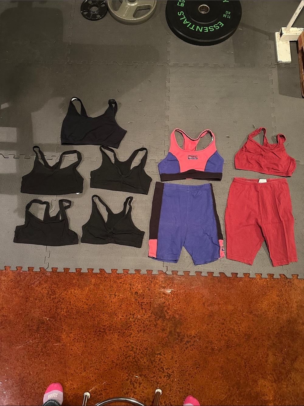 Mixed Activewear Set - Black, Purple, Pink, Red lot of 9 athletic wear
